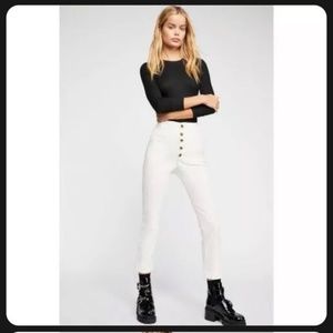 Free People If You Love Something Skinny Jeans/Cords - Ivory - sz 10